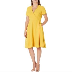 Dress The Population Dominique Fit & Flare Dress in Yellow (XXL)